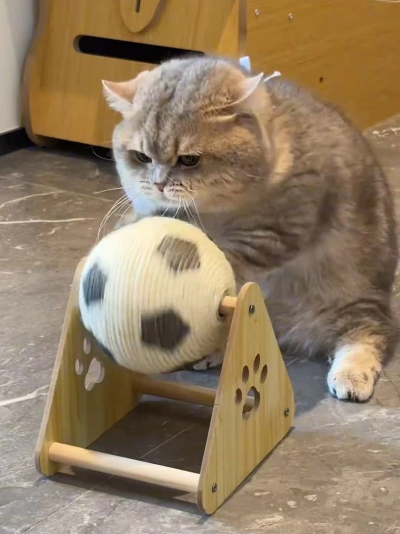 剑麻绳猫抓板猫咪耐抓解闷静音耐磨猫抓球足球猫抓玩具逗猫棒猫窝