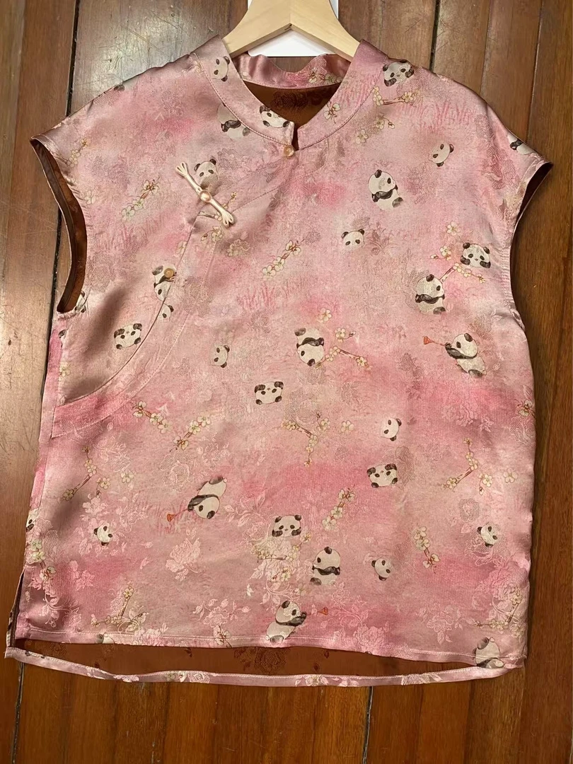 【粉色潘达】新中式国风气质衬衫上衣打底小衫新款