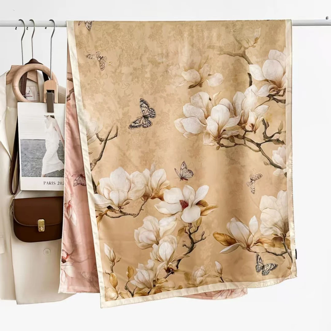 香云花萝【玉兰花开】Q10丝巾