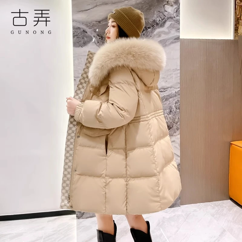 古弄小香风羽绒服女中长款小个子2024新款冬季修身时尚洋气超好看