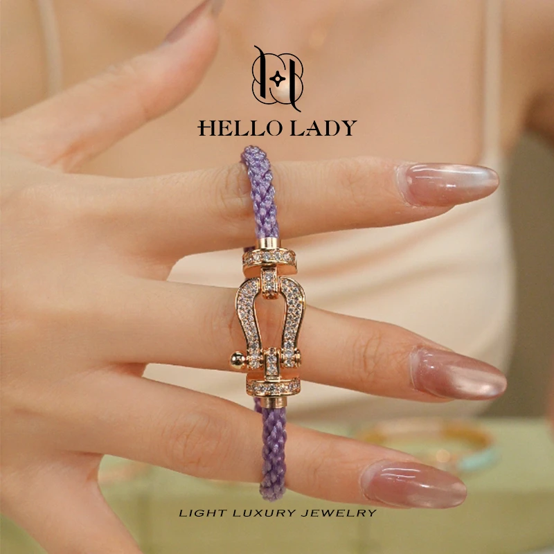 【V金版本】精工CNC 大号紫色马蹄手链1568