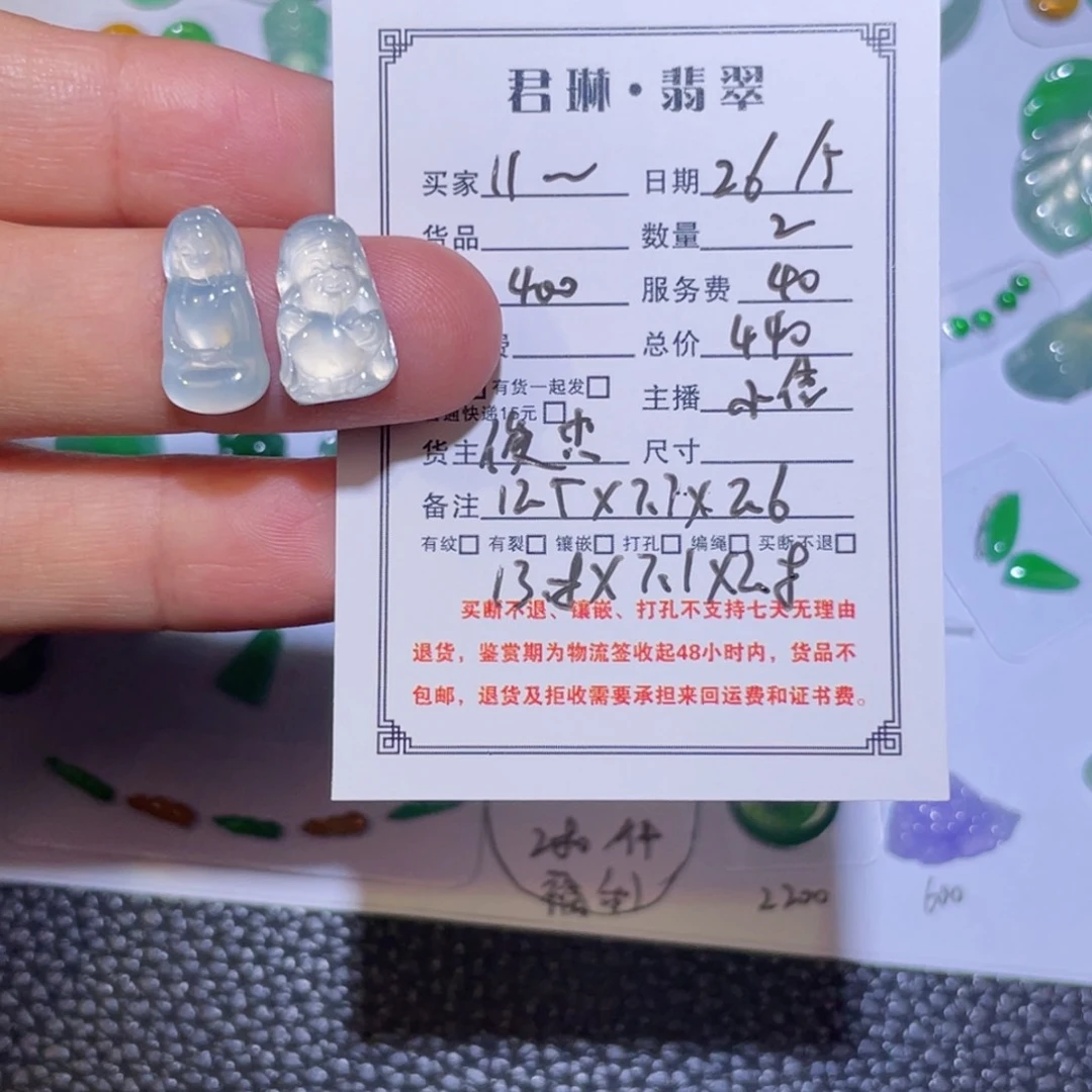 翡翠未镶嵌颈饰1**m裸石