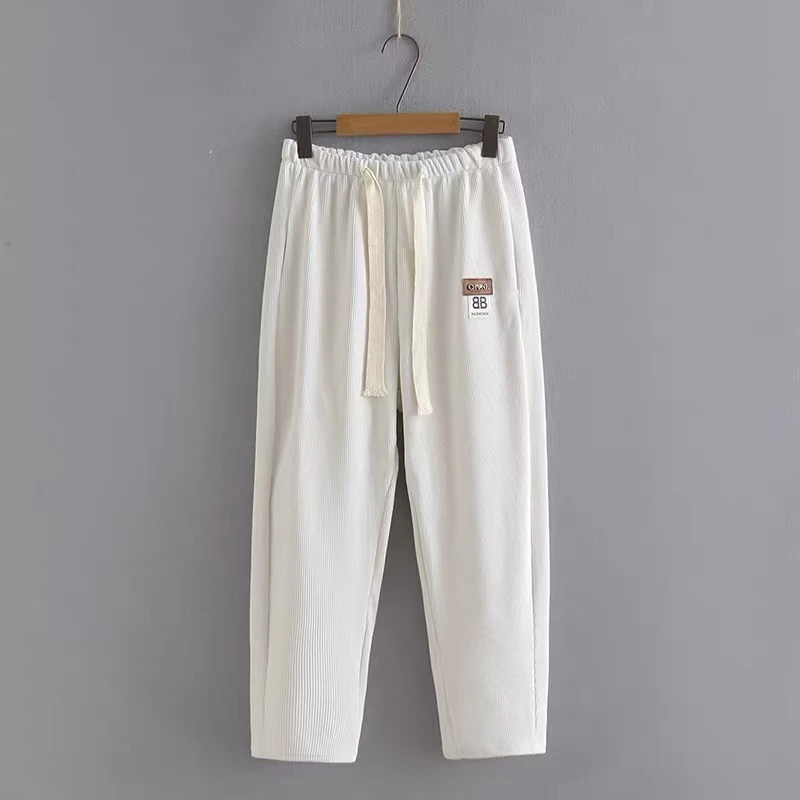 秋季长裤直筒系绳运动透气裤子百搭宽松女装卫裤休闲裤