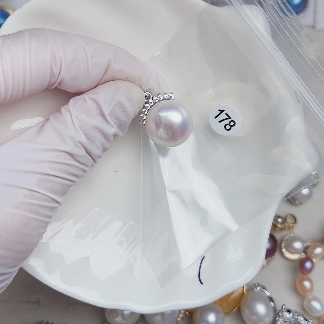 耳饰银S925镶嵌拼合珍珠（马贝珠）