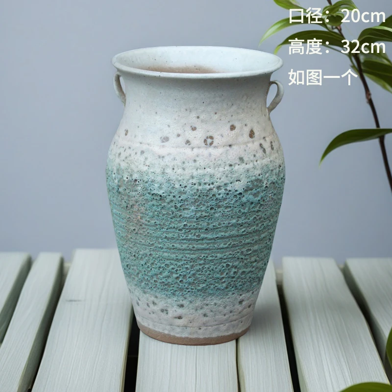 复古透气大号陶瓷花盆多肉绿植盆景双耳设计高桩家用室外多用清仓