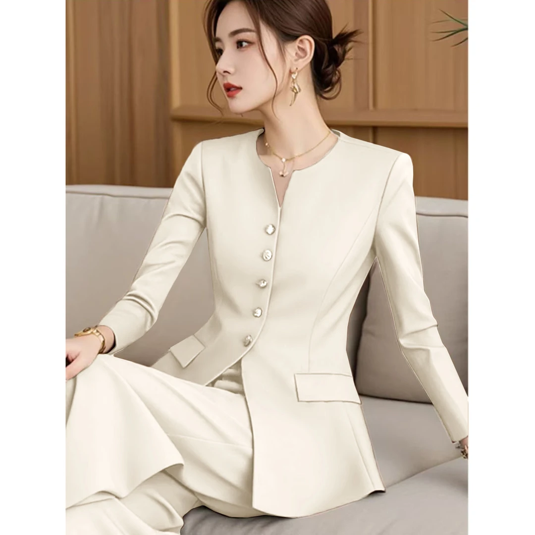 【7200套装-YR】职业西装名媛显瘦轻奢正装修身套装