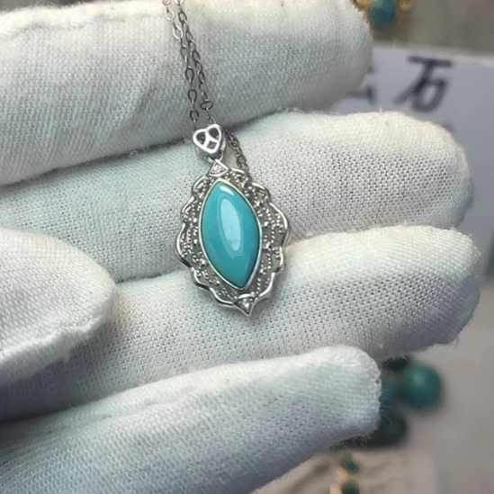 绿松石珠宝奇石银S925镶嵌