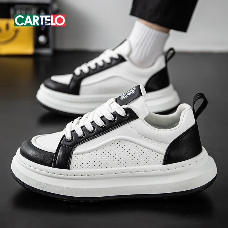 卡帝乐鳄鱼时尚男鞋夏季新款男士休闲板鞋百搭透气潮流厚底运动鞋