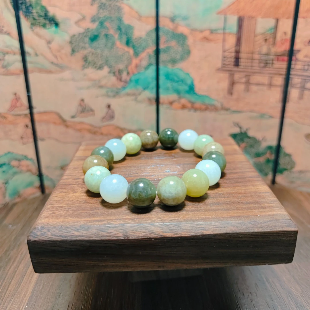 U和田玉多宝圆珠手串（卡12）1393