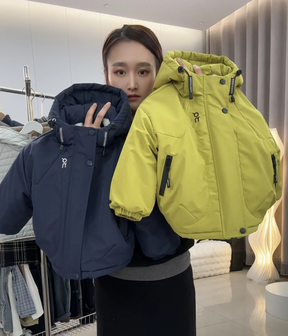 男童加绒加厚兔毛绒刺绣外套2025中小童派克服保暖冬款连帽棉衣