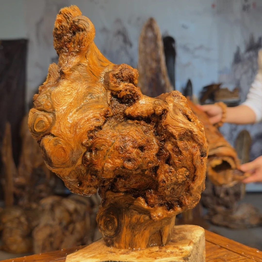 以***说木三丰琥珀木 天然摆件44