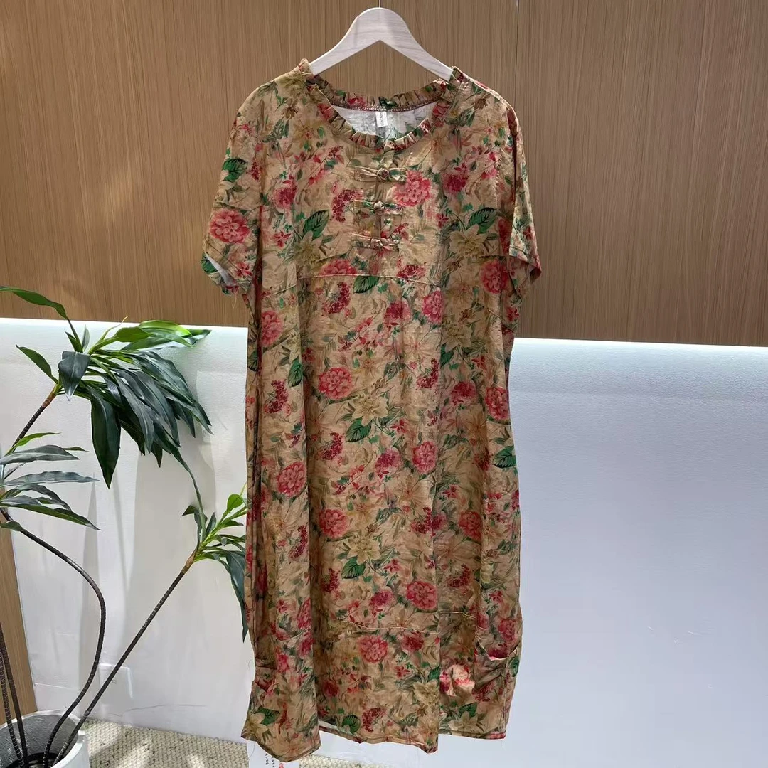 11477新款夏季民族风优雅气质宽松连衣裙QZ