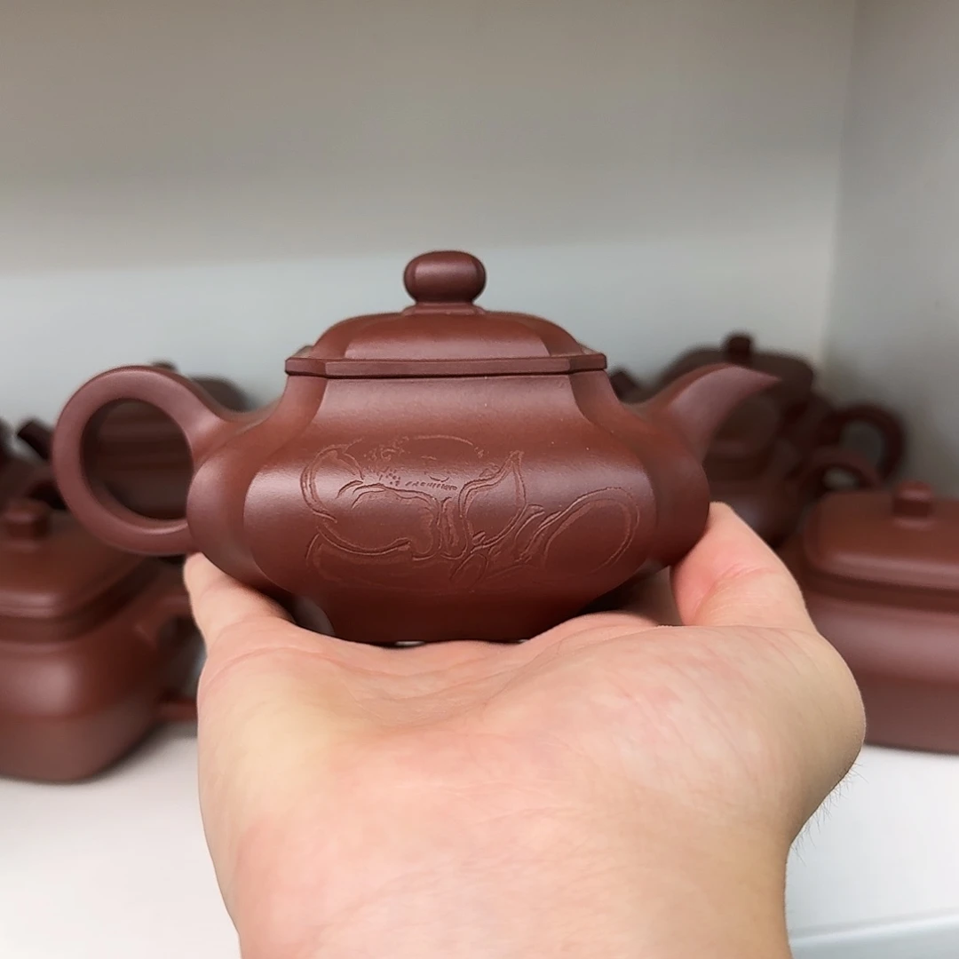 茶壶紫砂紫砂壶四方虚扁230cc