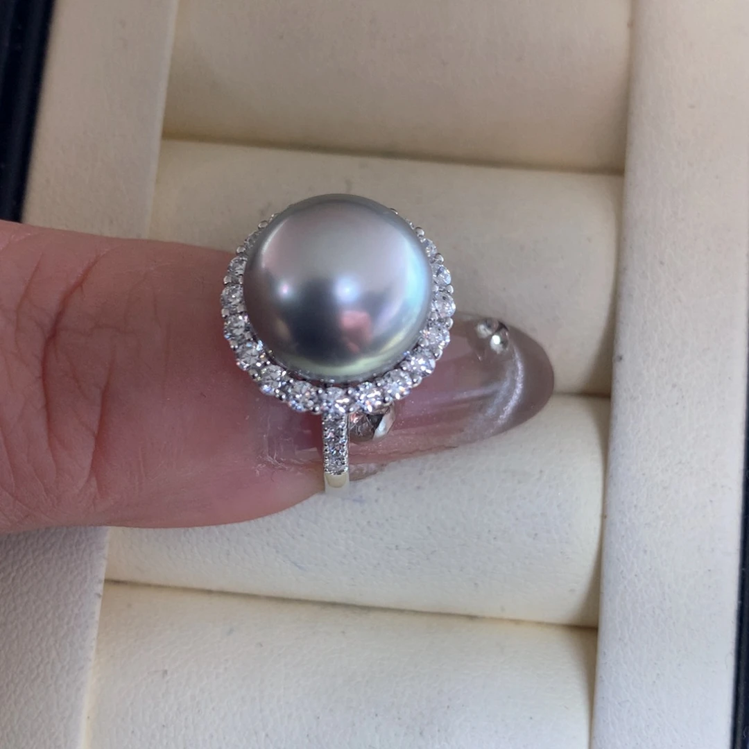 海水珍珠戒指银S925镶嵌