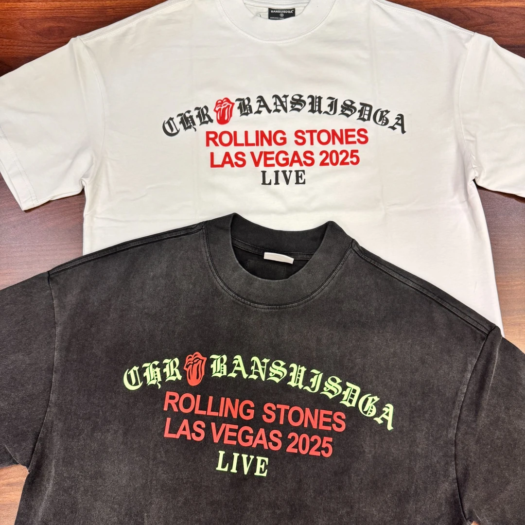 潮流穿搭做旧【藏语】短袖T恤，男女同款。