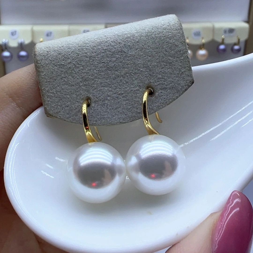 银S925镶嵌淡水珍珠耳饰