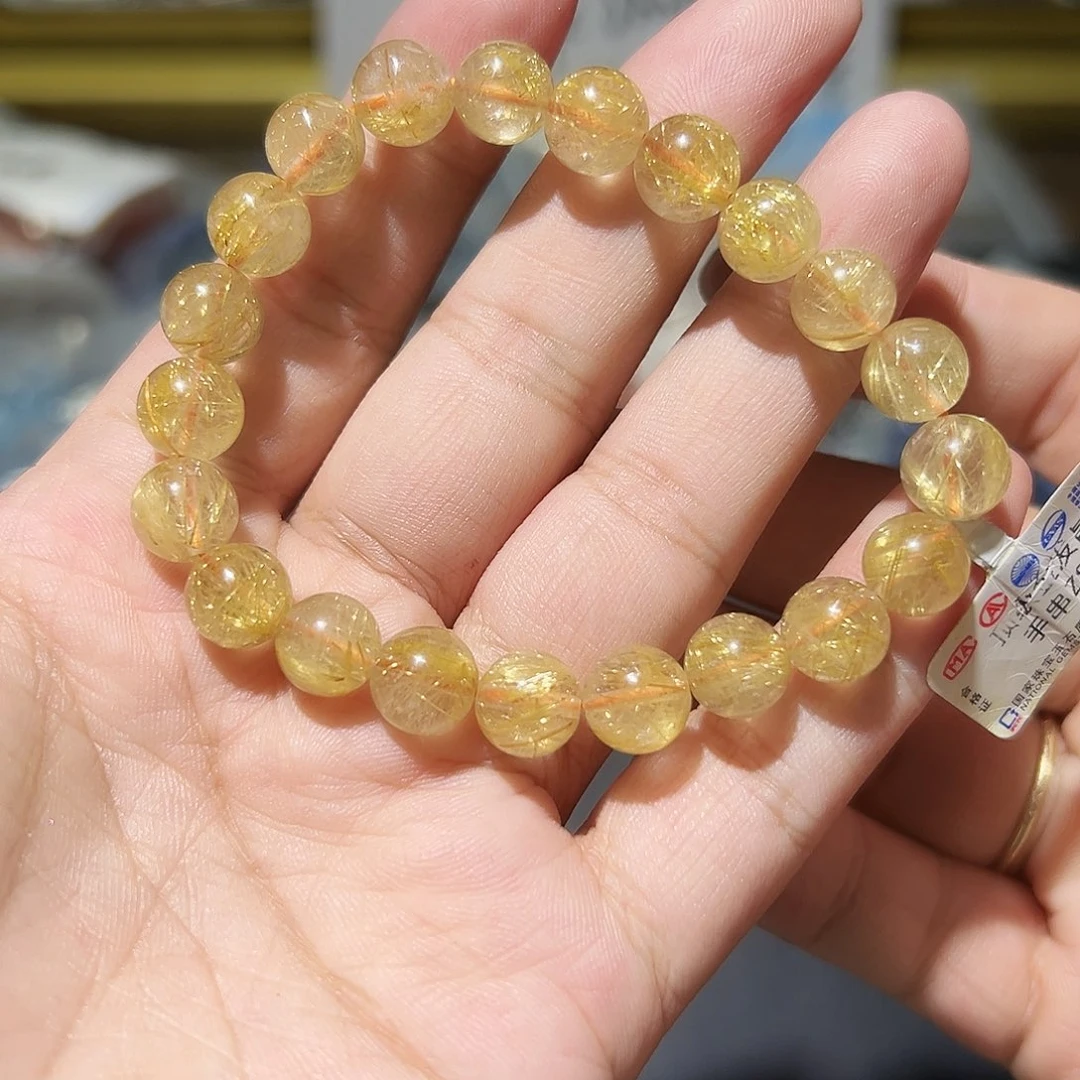 水晶手链未镶嵌金发晶9毫米38号