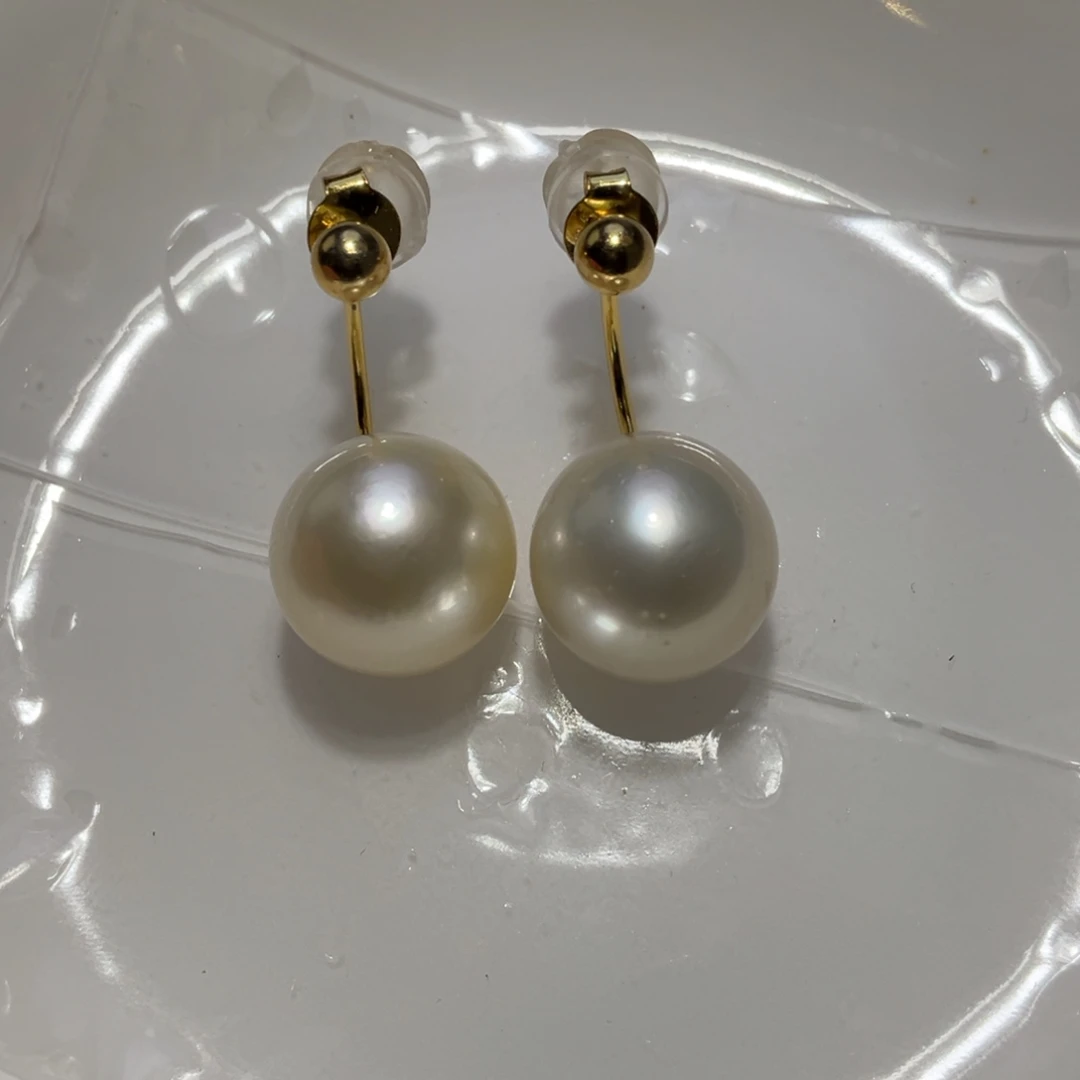 银S925镶嵌海水珍珠耳饰