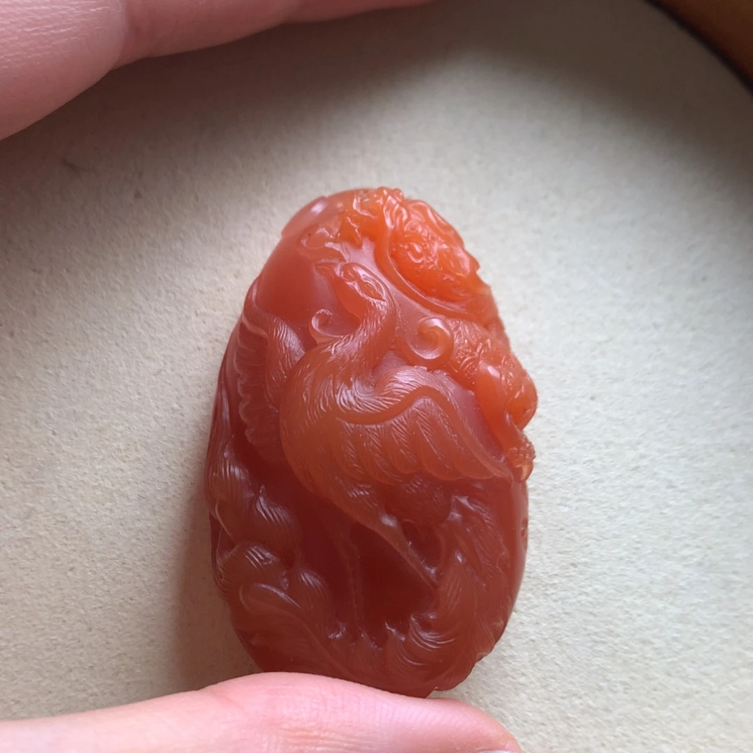 南红玛瑙未镶嵌保山天然原矿南红龙凤吊坠