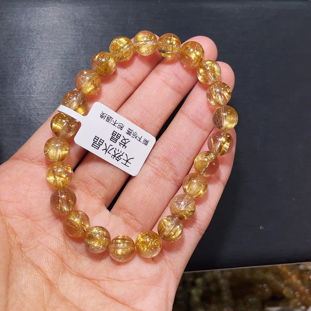 未镶嵌发晶手链顺发钛晶8mm