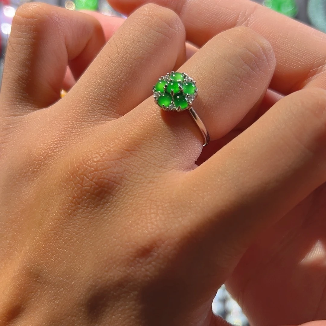 翡翠银S925镶嵌戒指