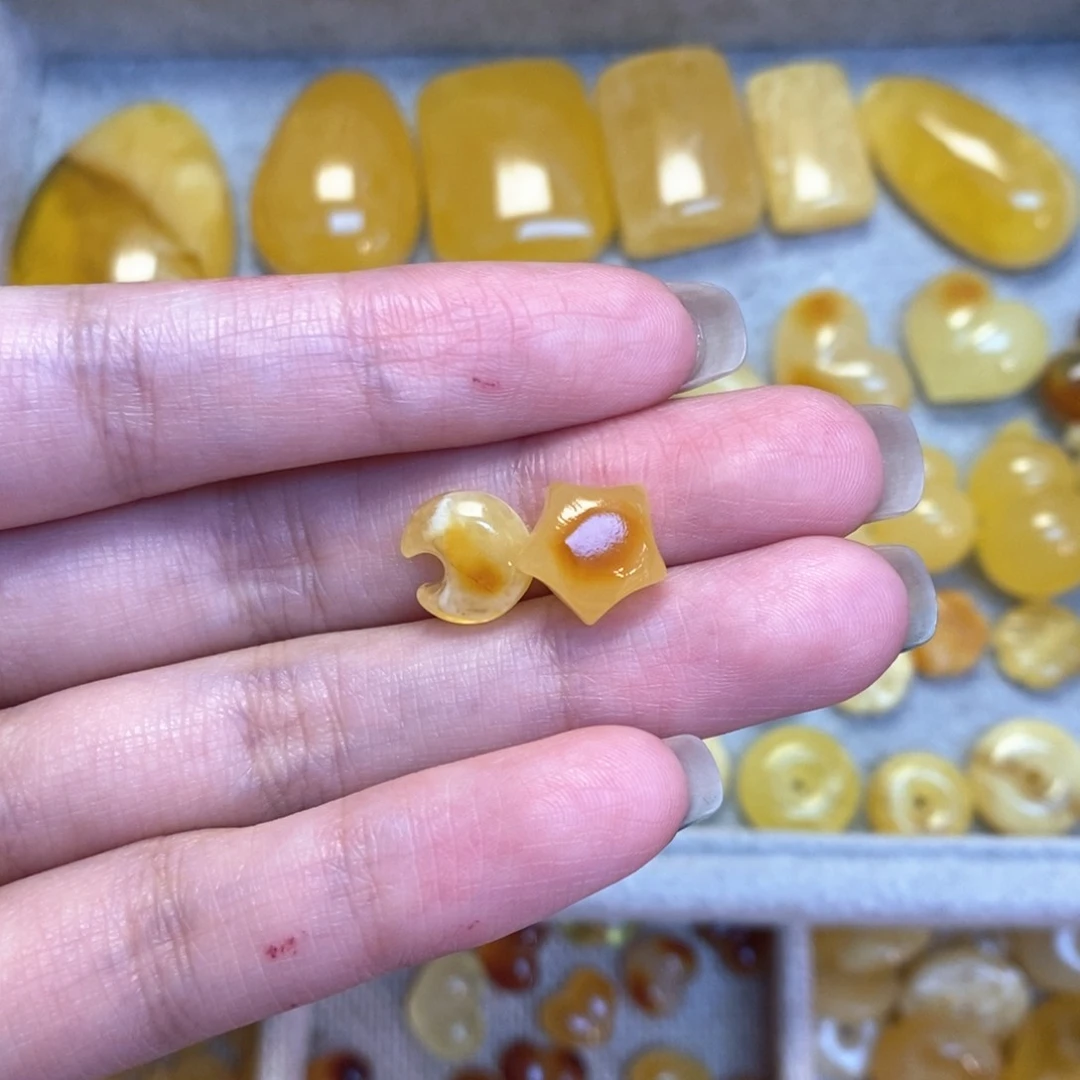 蜜蜡颈饰未镶嵌星星月亮