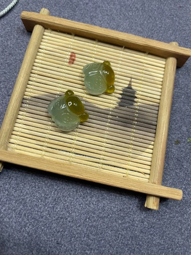 岫玉耳坠天然玉石耳饰花玉料小知了玉耳坠玉耳饰