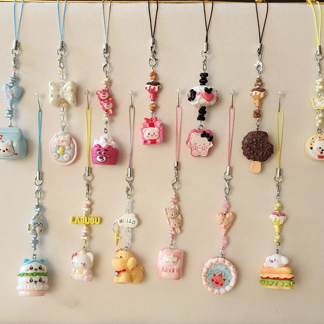 可爱卡通树脂DIY钥匙扣手机挂件