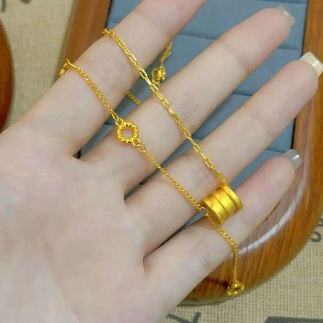 铜合金项链 小蛮腰吊坠金色AB坠链时尚气质经典百搭简约精美锁骨