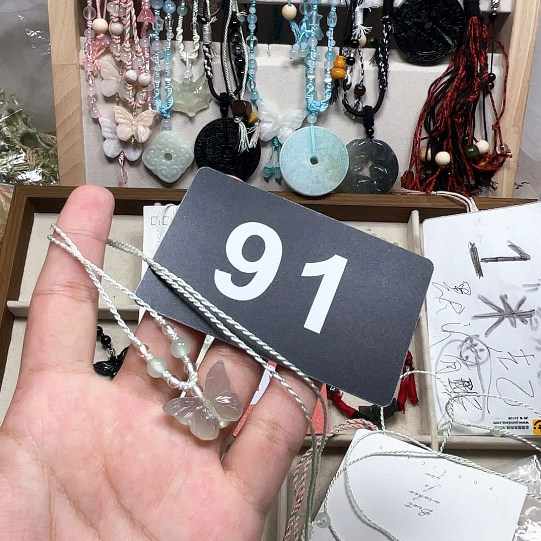 蛇纹石玉合金颈饰