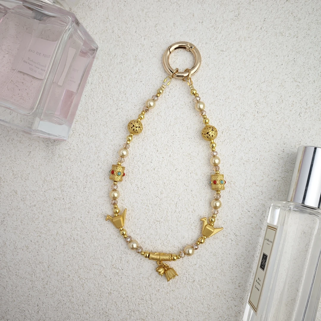 【金纸鹤】手机挂绳2025新款金色富贵款式女款通用少女创意ins爱心