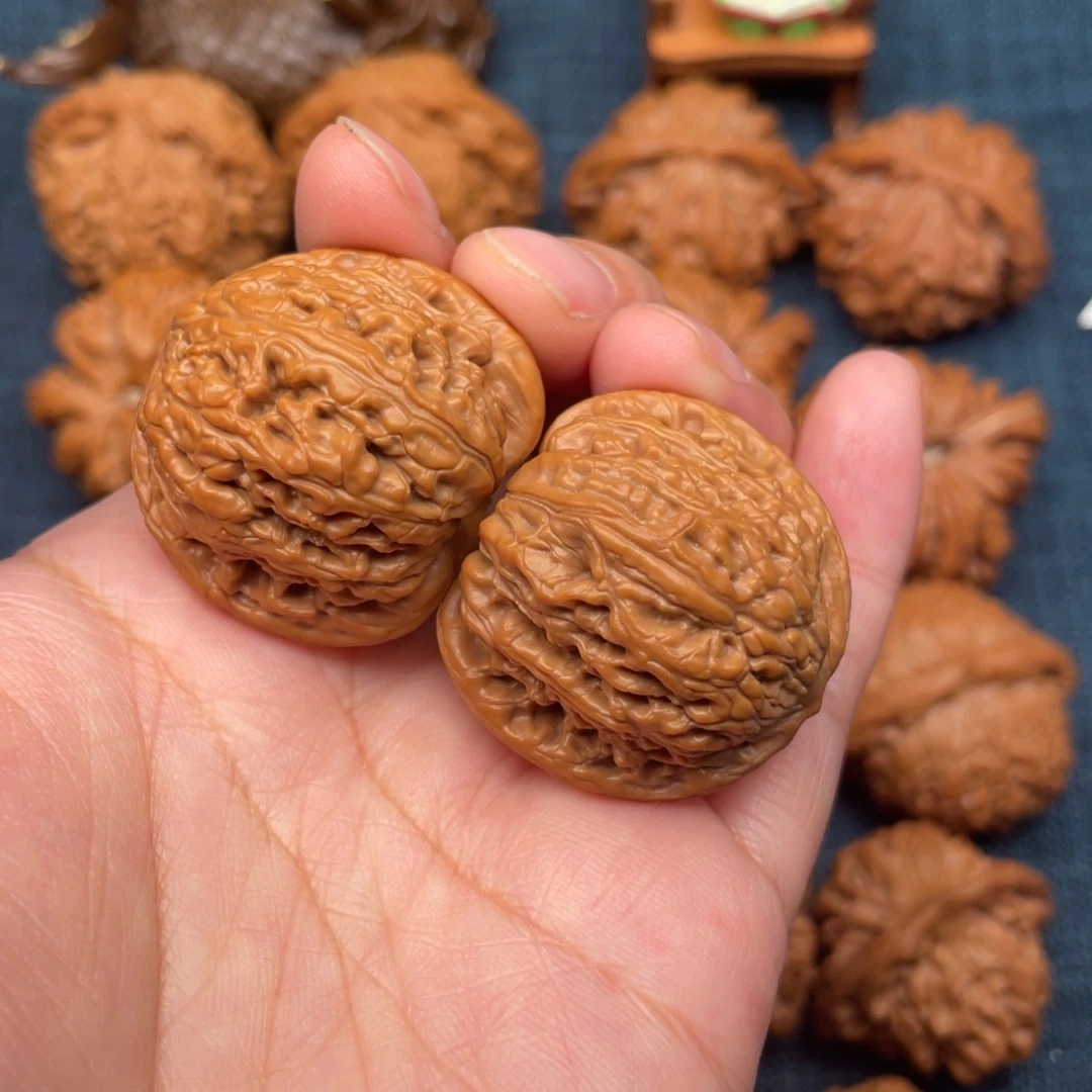 馬***龐把件文玩核桃35承德密纹全品