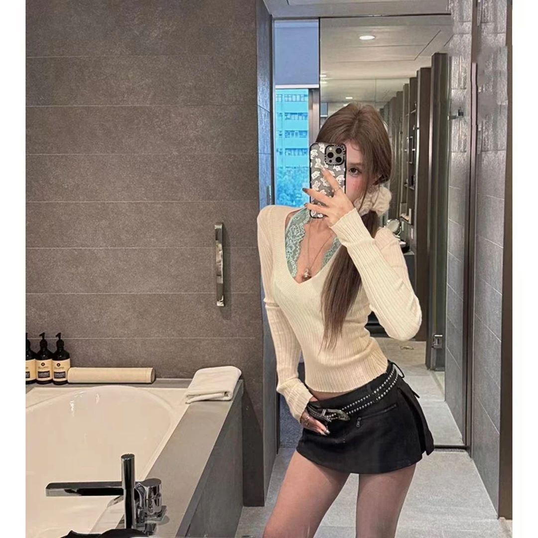 徐秋阳  三角毛衣 百搭时尚休闲设计感先搜显白毛衣YM268