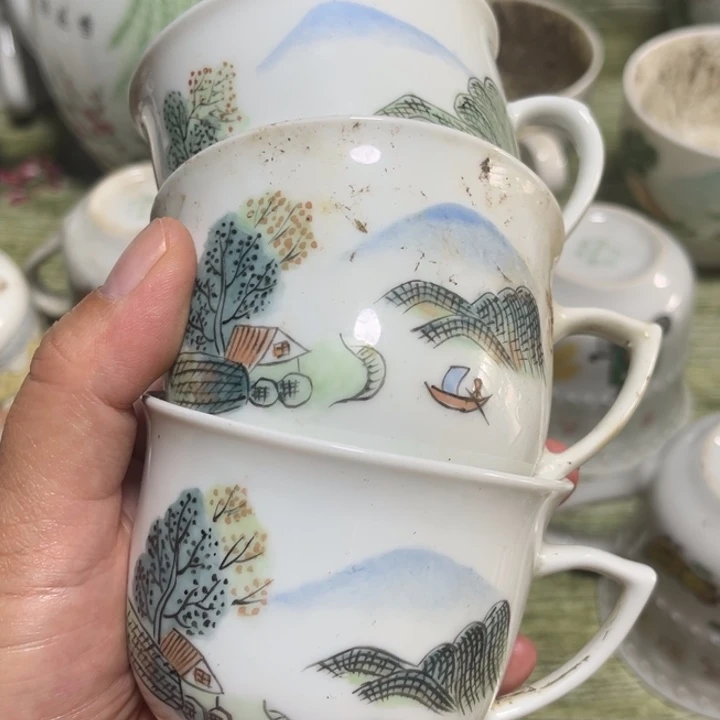 都是瑕疵品看好下单山水杯