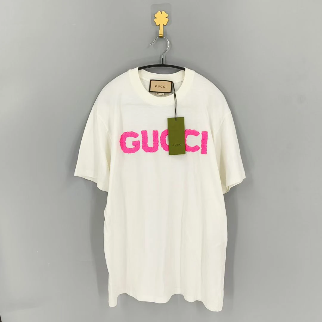 99新 GUCCI/古驰 葡萄籽奢潮/GUCCI 刺绣字母圆领短袖/M