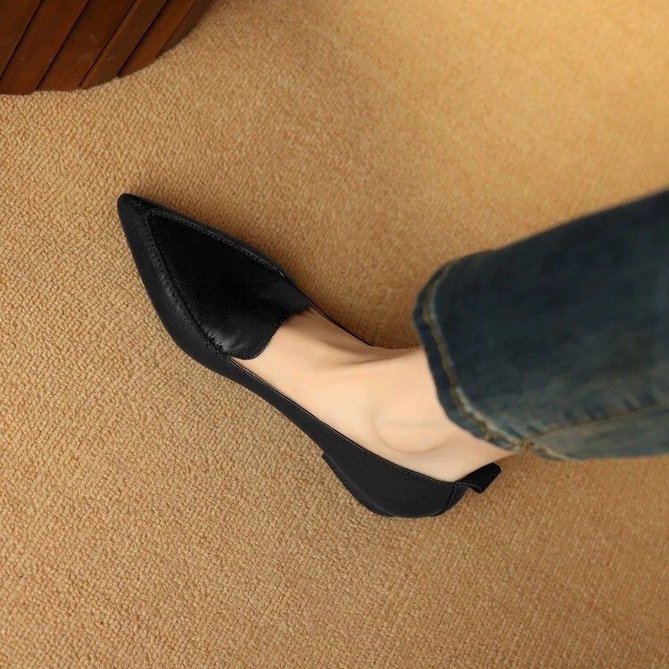 【JTG&SHOES 官方正品】超火全牛皮百搭精致复古单鞋女平底2025春秋