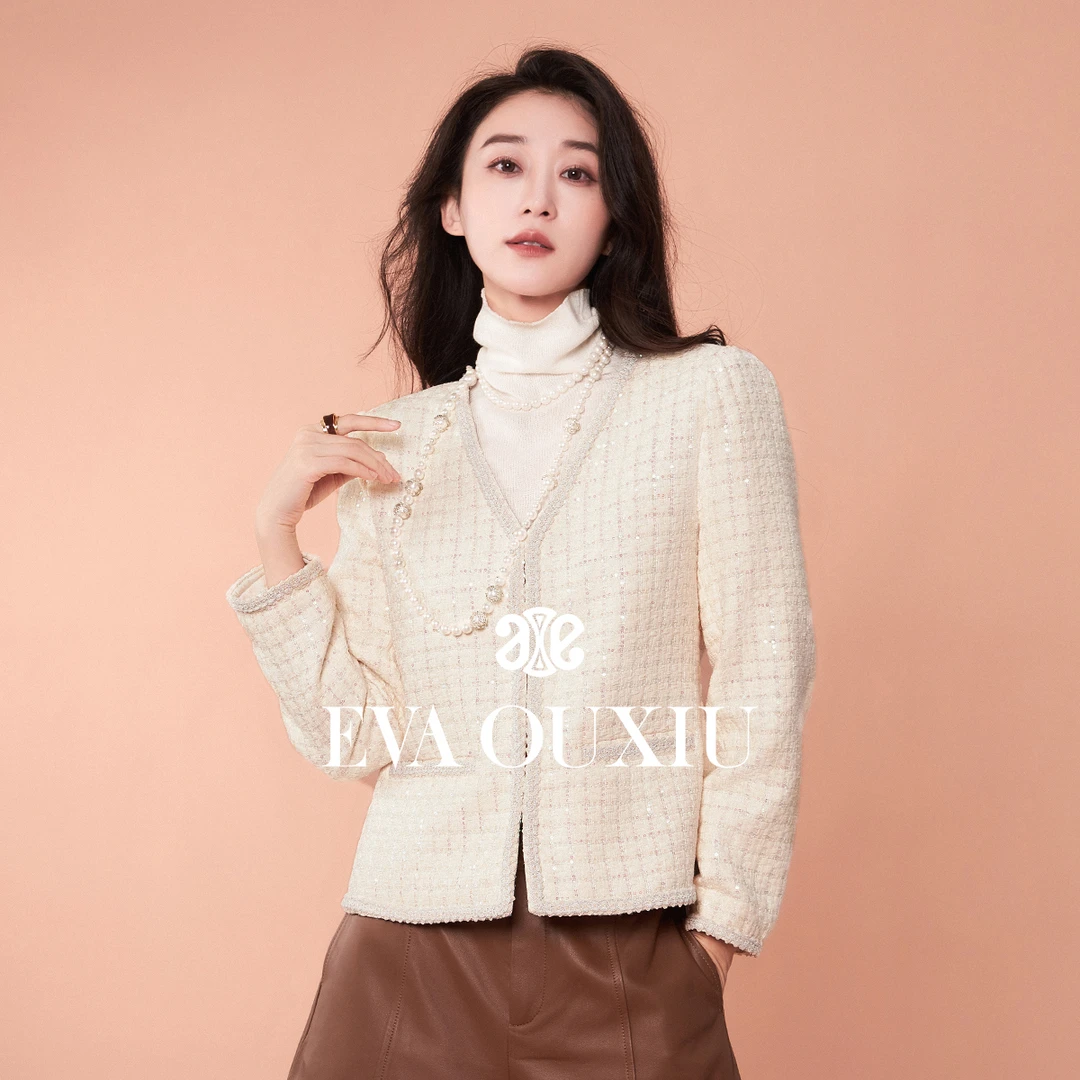 【白姐福利】EVA OUXIU/伊华欧秀粗花呢外套450LS4065