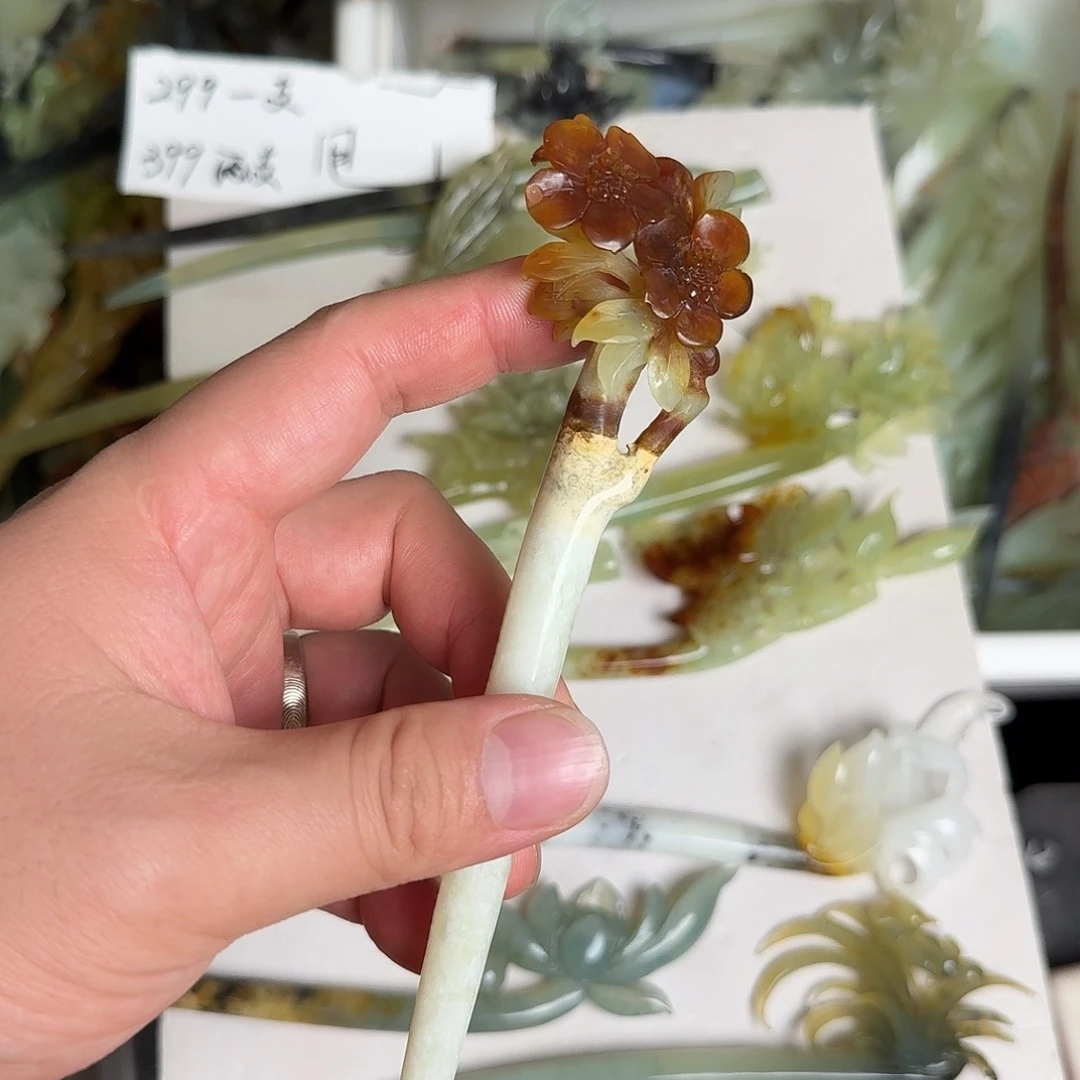 蛇纹石玉未镶嵌发饰