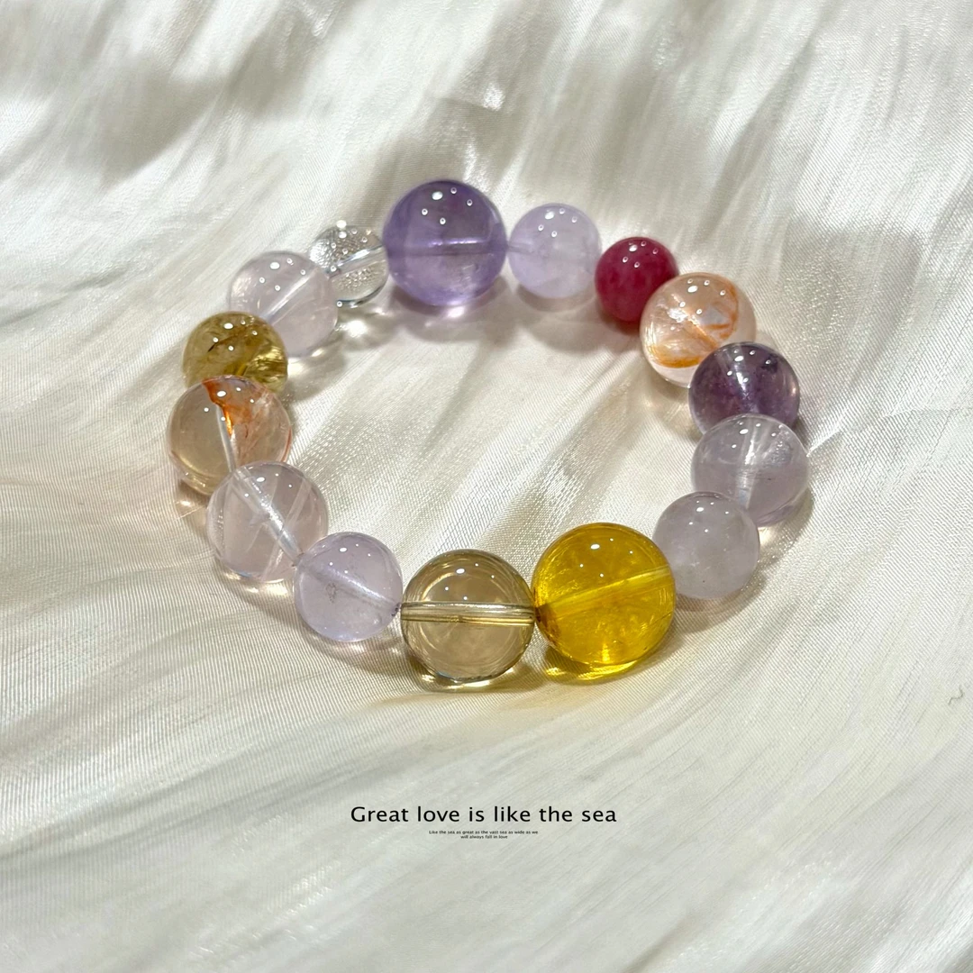 VANJÍ梵极·春和夏日·天然多宝水晶气质百搭显白手串