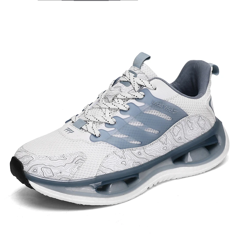 三重七男士透气时尚情侣网面跑步男鞋运动鞋0503