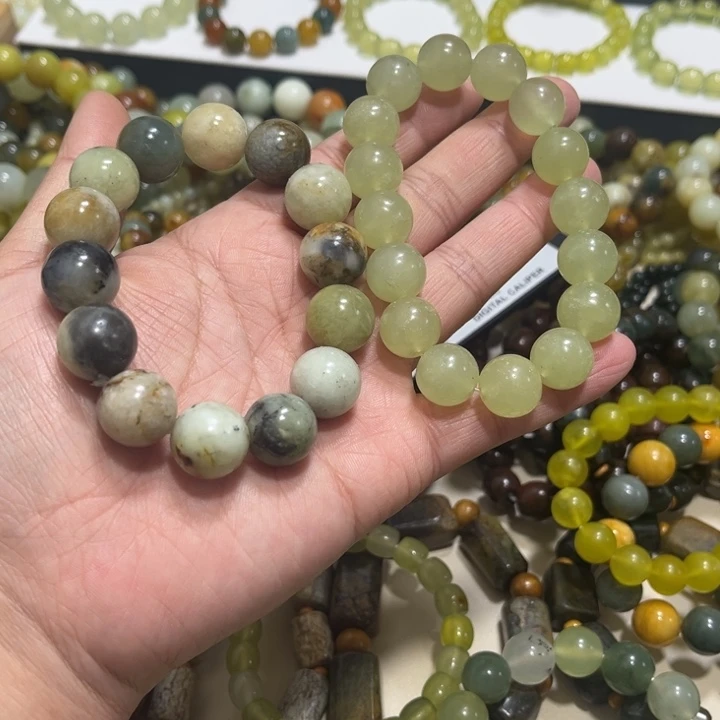 蛇纹石玉未镶嵌手链卡14