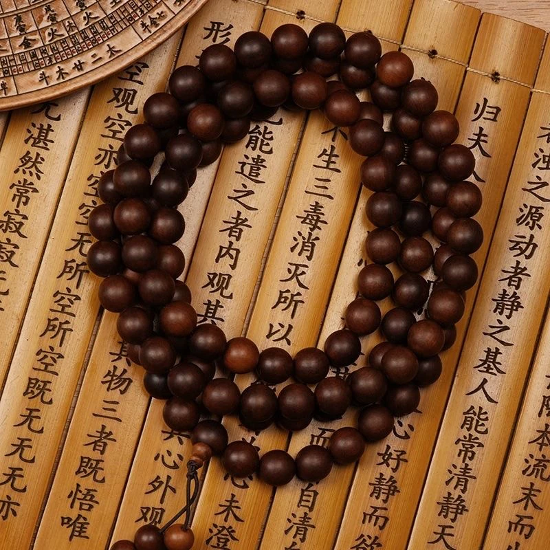 天然雷击枣木手串念珠佛珠108颗文玩手把件随身吊坠手串纯手工