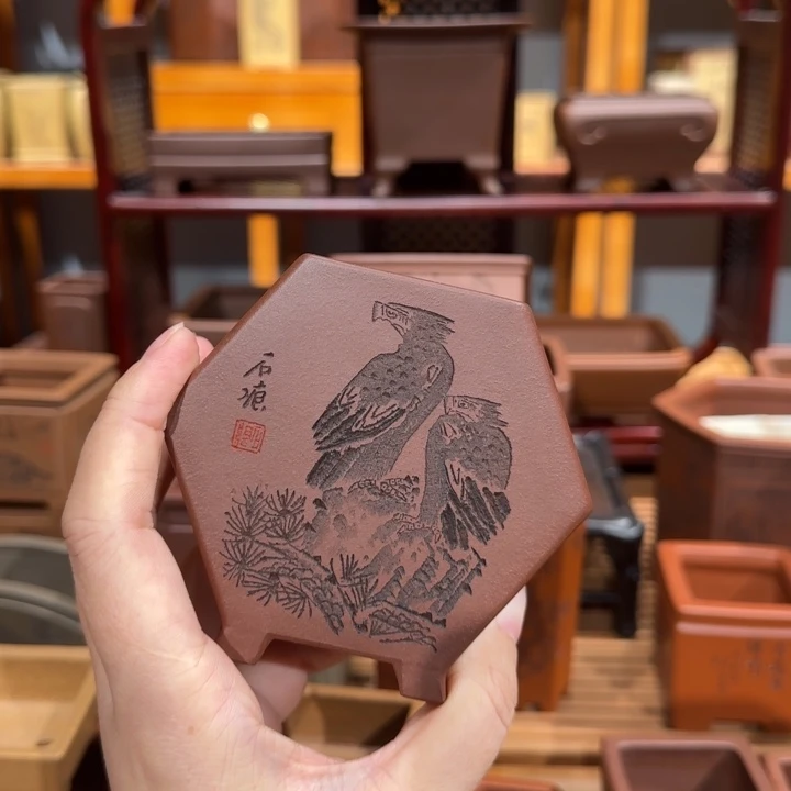 紫砂花盆张****》全手工制作