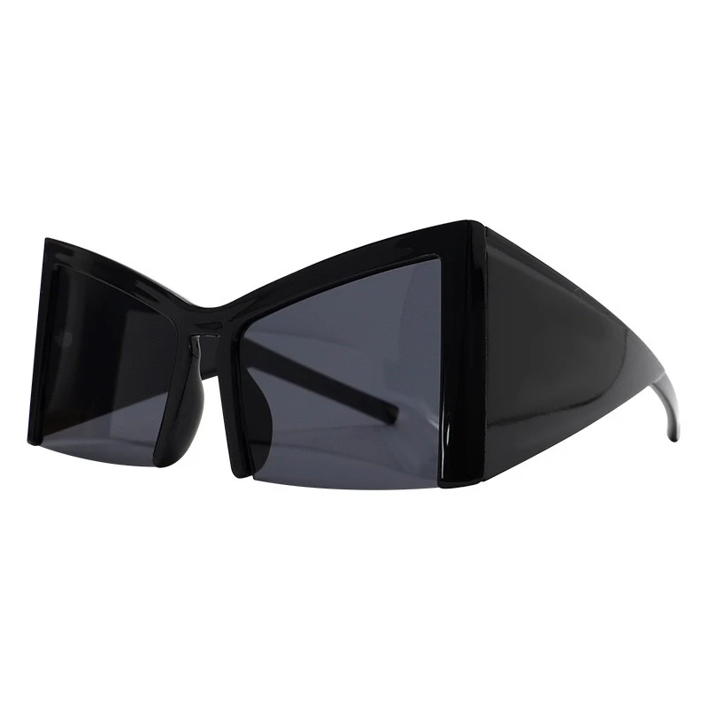 2025新款时尚个性半框太阳镜超宽腿超酷欧美风墨镜女网红遮阳街拍