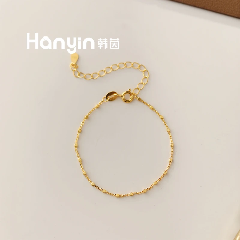 925银手链 纯银原创设计满天星小方块手链轻奢百搭高级感手饰