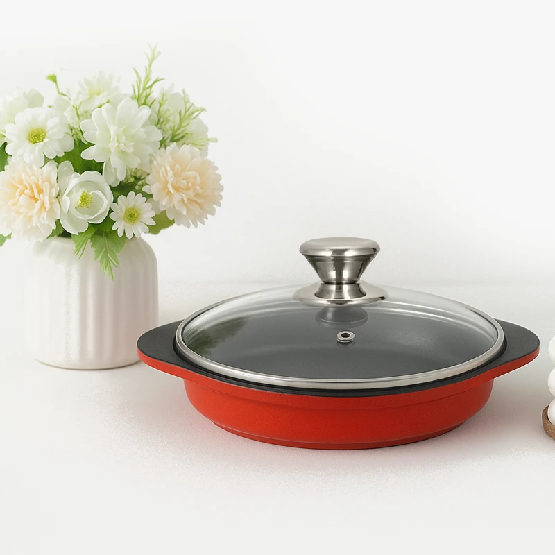 西班牙法格红典铸铁珐琅平盘