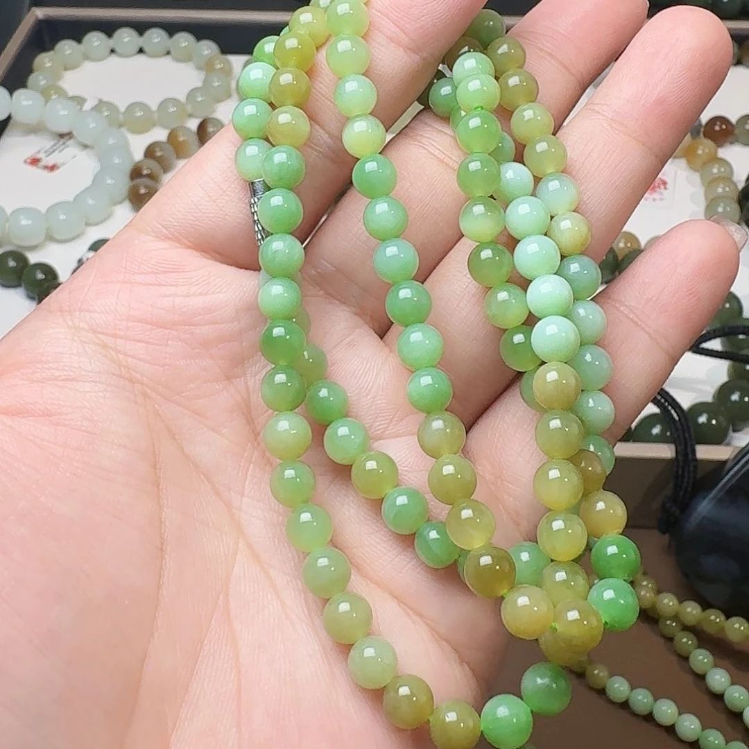 和田玉（碧玉）未镶嵌手链黑羊洞碧玉 6