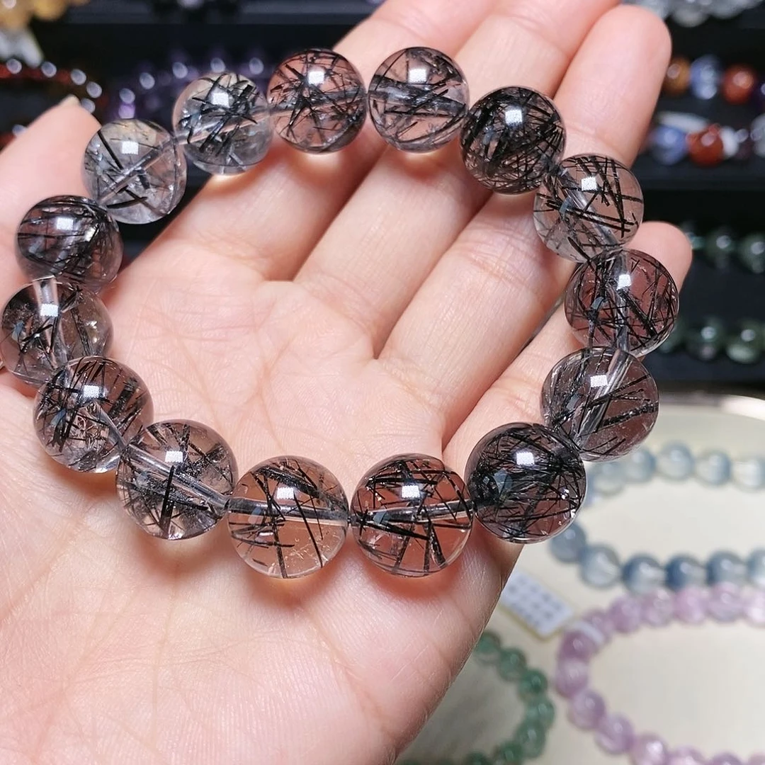 水晶手串未镶嵌黑发晶14