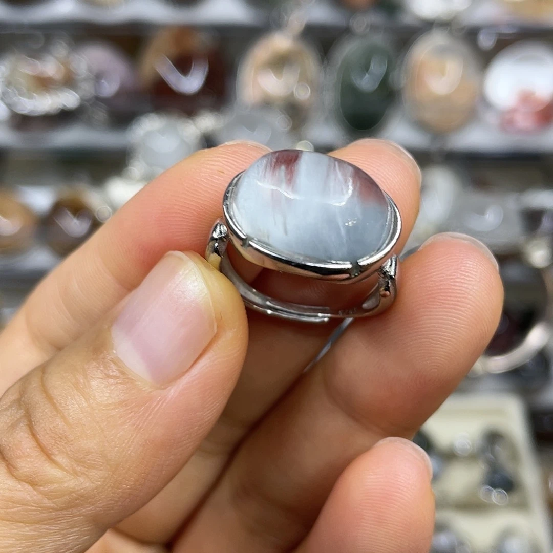 【闪购商品】银S925镶嵌珠宝半成品水晶戒指