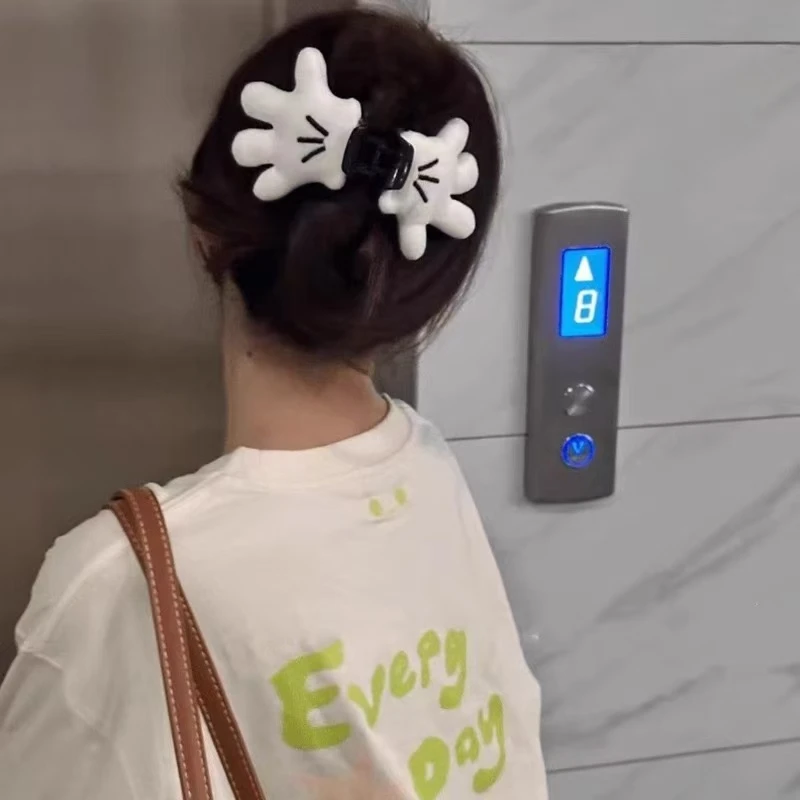 新款创意个性可爱米奇小手抓夹ins风立体公仔发卡手掌米奇小抓夹